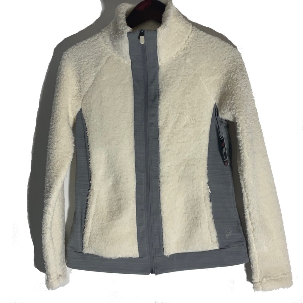 FILA Sport Tru-Dry & Tru-Warm Faux Fur Outer Front Pockets Zip Front Jacket XS